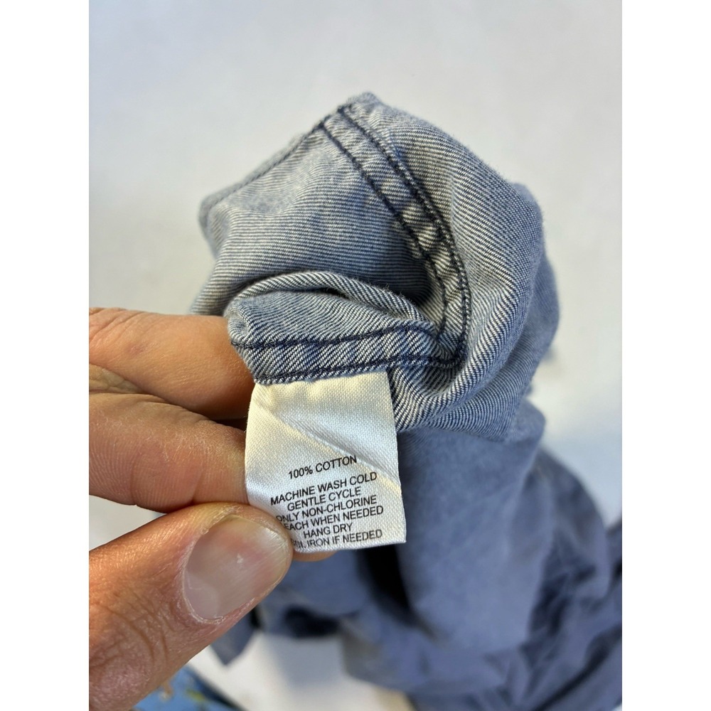 UNTUCKit Shirt Mens Medium Blue Micro Stripe Long Sleeve Button Down Cotton - Picture 4 of 7